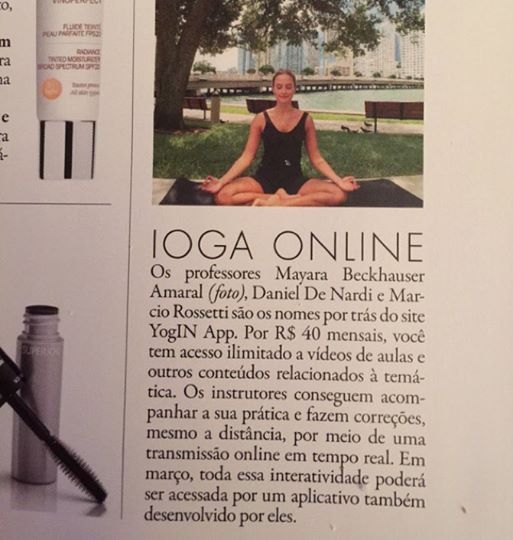 Matéria IOGA ONLINE na Revista Elle citando Daniel De Nardi