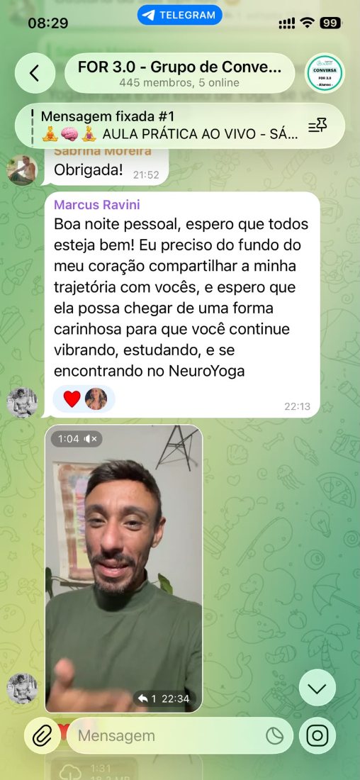 Grupo de alunos da Formação no Telegram